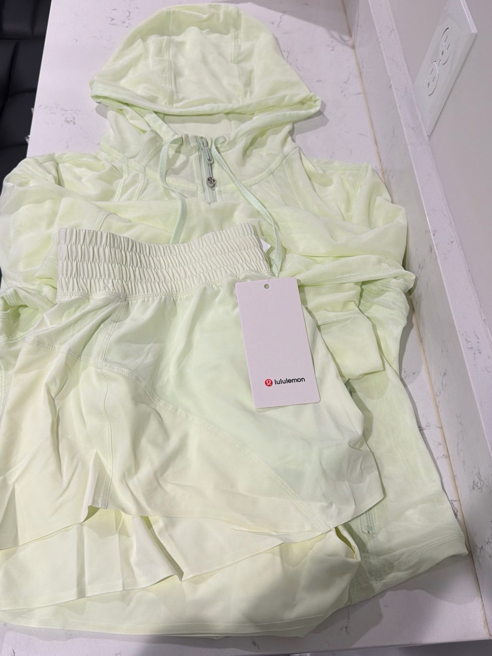 Lululemon Light Lime Hooded Jacket With Matching Skirt